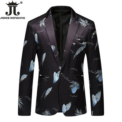 2022 Nou Moda Bărbați Boutique Imprimate Casual Costum de afaceri Jachetă Mire Rochie de mireasă Petrecere Blazer masculin