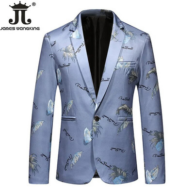 2022 Nou Moda Bărbați Boutique Imprimate Casual Costum de afaceri Jachetă Mire Rochie de mireasă Petrecere Blazer masculin