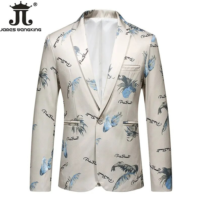 2022 Nou Moda Bărbați Boutique Imprimate Casual Costum de afaceri Jachetă Mire Rochie de mireasă Petrecere Blazer masculin