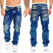 Férfi Farmer Márkák Straight Stretch Slim Jean Homme Pantalones Hombre Alkalmi nadrágok Farmer nadrágok Baggy Jeans Fekete Kék