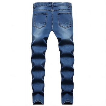 Fashion Skinny Ripped Damage Παντελόνι με γρατσουνιές ταλαιπωρημένο τζιν Ανδρικά ρούχα σχεδιαστών Ανδρικό τζιν παντελόνι για άνδρες νέα μόδα