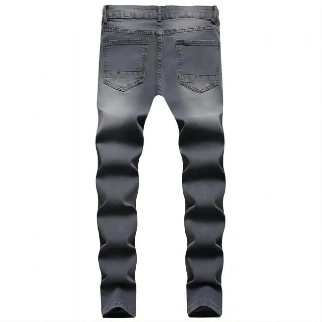 Modne uske poderane hlače s oštećenim traperom s ogrebotinama Muška dizajnerska odjeća Muške jean hlače za muškarce nova moda