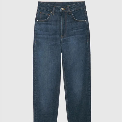 Blugi de damă 2023 Noua toamnă, 100% bumbac, cu talie înaltă, cu nasturi, pantaloni din denim perfecti