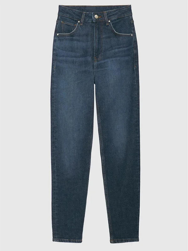 Blugi de damă 2023 Noua toamnă, 100% bumbac, cu talie înaltă, cu nasturi, pantaloni din denim perfecti