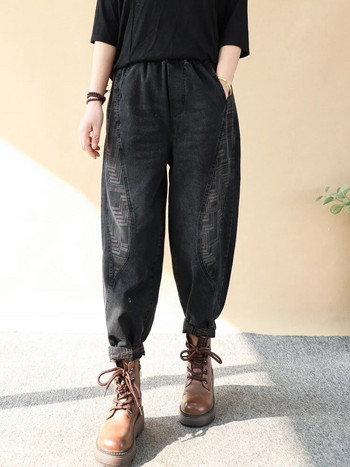 Max LuLu 2023 Японски дизайн Пролетна дамска мода Винтидж широки дънкови харем панталони Дамски ежедневни луксозни панталони Дънки с щампи