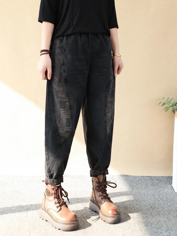 Max LuLu 2023 Japanski dizajn Proljetne ženske modne vintage široke traper harem hlače Ženske ležerne luksuzne hlače Traperice s printom