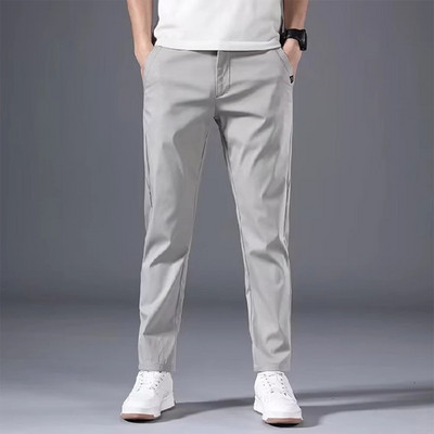 Pantaloni chino stretch pentru bărbați, slim FIT, ocazional, cu fața plată, cu flex, pantaloni clasici, plini, sport în aer liber, pantaloni moale, zilnic, de afaceri