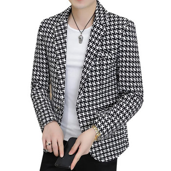 Пролет и есен 2023 г. Нов мъжки моден ежедневен костюм Тенденция за отслабване в дебело единично западно палто Момче с палто в корейска версия