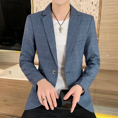 2023 m. nauja tendencija graži mada verslas laisvalaikis verslas vienvietis vakarų vyriškas korėjietiškas plonas pledas su vyrišku palaidinuku