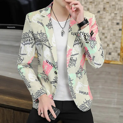 2022-es új divatmintás öltöny dzseki férfi karcsú szabású alkalmi blézerek Utcai ruházat Social Club báli ünnepi öltöny kabátok Hommes