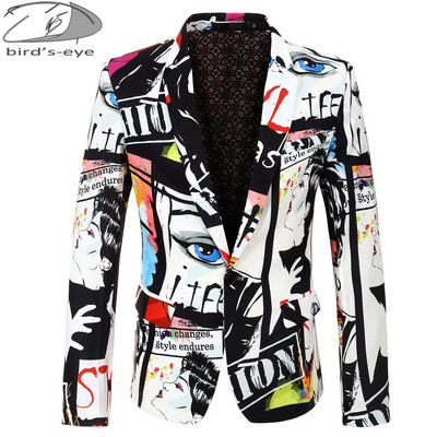 Φθινοπωρινό και χειμώνα Ανδρικό σακάκι Ανδρικό κοστούμι με εκτύπωση Hot stamping Fashion Κοστούμι πάρτι Παλτό Λεπτό μπλέιζερ με ένα κουμπί Ανδρικό μπουφάν 3XL