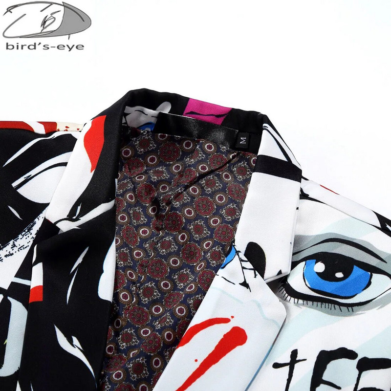 Muška jakna za jesen i zimu Muška modna jakna s vrućim žigom s printom, kaput za zabave, uski sako s jednim gumbom, muška jakna 3XL