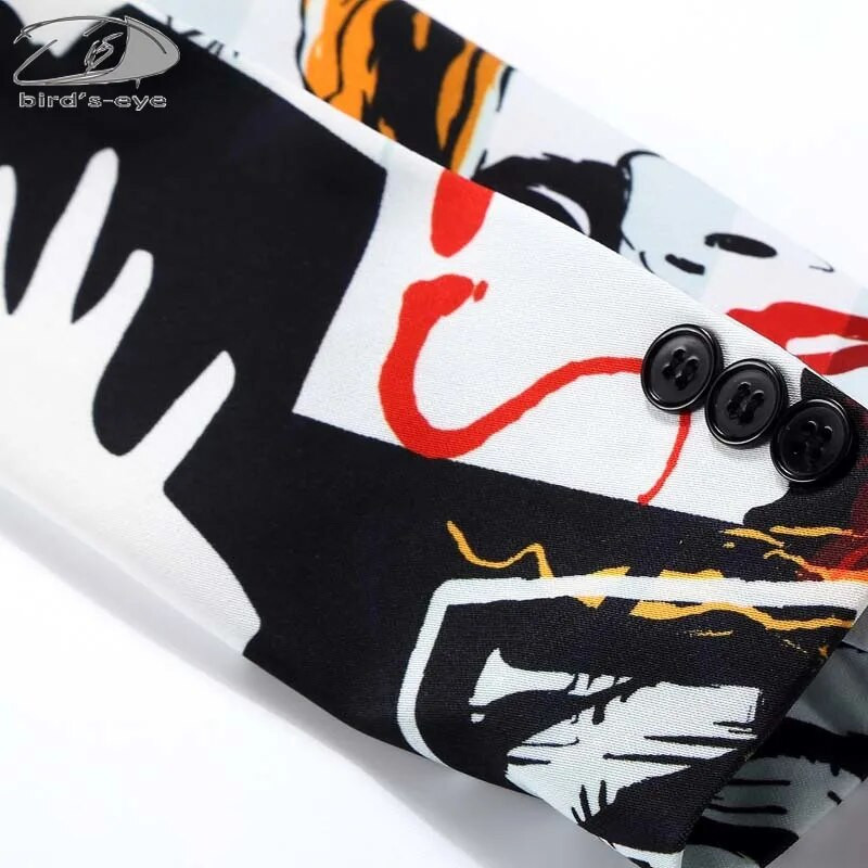 Muška jakna za jesen i zimu Muška modna jakna s vrućim žigom s printom, kaput za zabave, uski sako s jednim gumbom, muška jakna 3XL