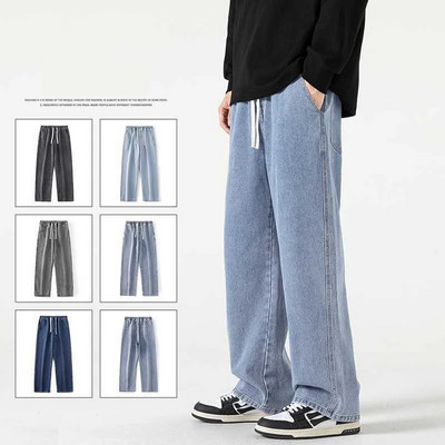 Rovné džínsy, ležérne pánske voľné džínsové nohavice, streetwear, jar, široké nohavice, neutrálne džínsy, pánske značkové oblečenie, módne vrecovité nohavice