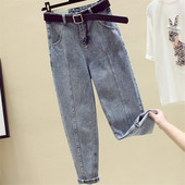 Traperice žene proljeće ljeto jesen traperice nova moda korejske ležerne traperice visokog struka velike veličine traperice harem hlače široke hlače