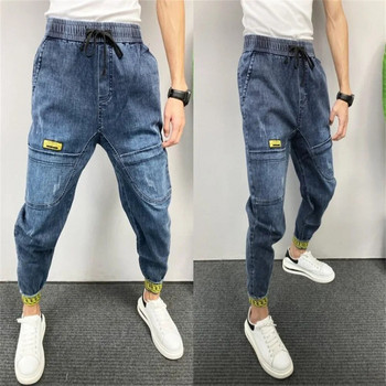 Μόδα Ανδρικά παντελόνια Cargo Hip Hop Streetwear Denim Jogger Παντελόνια Ανδρικά casual ελαστική μέση Ανδρικά φαρδιά παντελόνια τζιν Harem