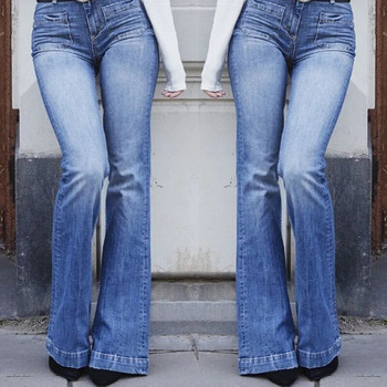 Γυναικεία φαρδιά τζιν Stretch μόδα Ψηλόμεση Vintage casual ολόσωμο λεπτό παντελόνι Streetwear με φαρδύ πόδι
