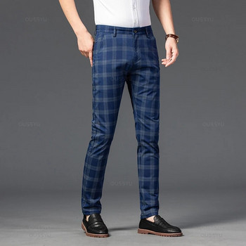Нови класически 7 цветни официални панталони Мъжки карирани бизнес модни удобни червени офисни панталони Four Seasons Slim 30-38
