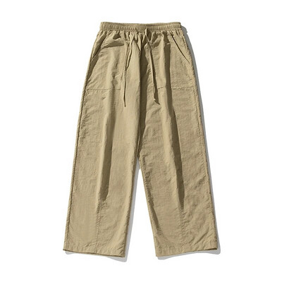 Muške proljeće/ljeto nove ravne hlače za ležerne potrebe Ženske tanke plisirane hip hop modne radne hlače