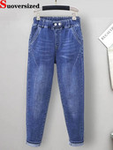 Ženske oversize 6xl harem traperice korejske vintage široke vrećaste elastične visoko struka Vaqueros proljeće jesen ležerne široke ravne traper hlače