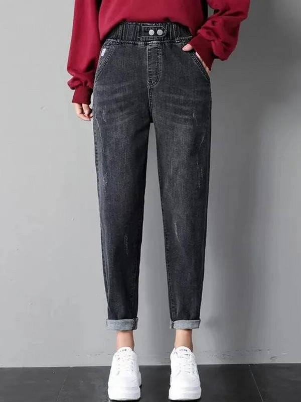 Ženske oversize 6xl harem traperice korejske vintage široke vrećaste elastične visoko struka Vaqueros proljeće jesen ležerne široke ravne traper hlače