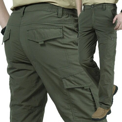 Pantaloni cargo tactici de înaltă calitate pentru bărbați Pantaloni cargo lungi de lucru impermeabili cu buzunare Pantaloni largi Multe buzunare