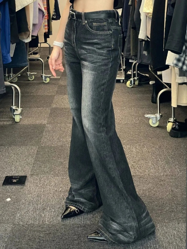 Y2k Punk Streetwear Vintage Flare hlače visokog struka, uske ležerne traperice za sve vrste Ženske Harajuku Fashion Grunge Pantalones Mujer