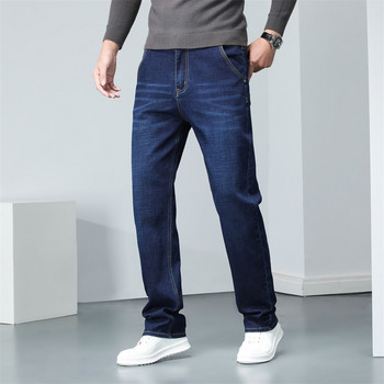 Κλασικό στυλ Ανδρικά μεσαία επαγγελματικά Stretch Τζιν κανονική εφαρμογή Φθινοπωρινό μπλε τζιν παντελόνι Αντρικό παντελόνι μάρκας