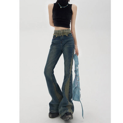 Američki ulični stil Traperice visokog struka Široke hlače 2023. Ženska modna široka traper hlača Y2K širokih nogavica Ženska odjeća