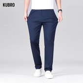 KUBRO Pantaloni casual inteligenți pentru bărbați, elastici, pentru sport, pentru bărbați, cu uscare rapidă, primăvară, toamnă, pantaloni drepti, eleganti, de lucru de birou