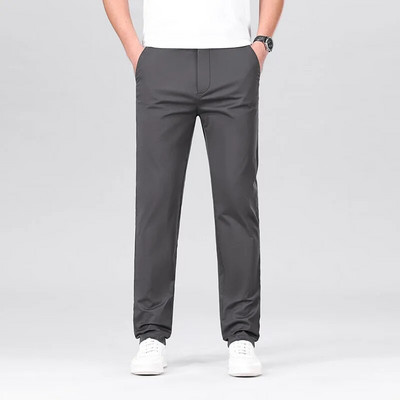 KUBRO Pantaloni casual inteligenți pentru bărbați, elastici, pentru sport, pentru bărbați, cu uscare rapidă, primăvară, toamnă, pantaloni drepti, eleganti, de lucru de birou