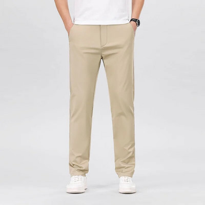 KUBRO Pantaloni casual inteligenți pentru bărbați, elastici, pentru sport, pentru bărbați, cu uscare rapidă, primăvară, toamnă, pantaloni drepti, eleganti, de lucru de birou