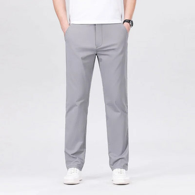 KUBRO Pantaloni casual inteligenți pentru bărbați, elastici, pentru sport, pentru bărbați, cu uscare rapidă, primăvară, toamnă, pantaloni drepti, eleganti, de lucru de birou