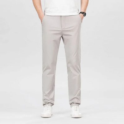 KUBRO Pantaloni casual inteligenți pentru bărbați, elastici, pentru sport, pentru bărbați, cu uscare rapidă, primăvară, toamnă, pantaloni drepti, eleganti, de lucru de birou