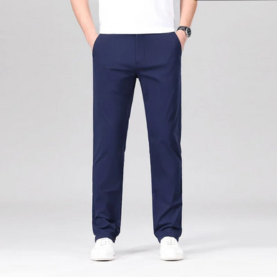 KUBRO Pantaloni casual inteligenți pentru bărbați, elastici, pentru sport, pentru bărbați, cu uscare rapidă, primăvară, toamnă, pantaloni drepti, eleganti, de lucru de birou