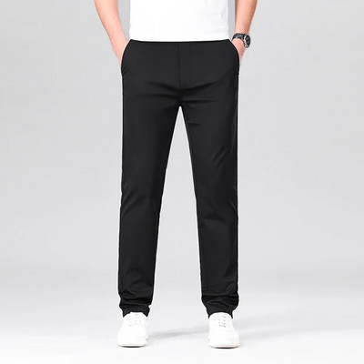 KUBRO Pantaloni casual inteligenți pentru bărbați, elastici, pentru sport, pentru bărbați, cu uscare rapidă, primăvară, toamnă, pantaloni drepti, eleganti, de lucru de birou
