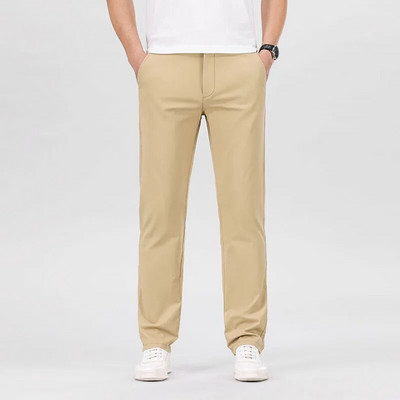 KUBRO Pantaloni casual inteligenți pentru bărbați, elastici, pentru sport, pentru bărbați, cu uscare rapidă, primăvară, toamnă, pantaloni drepti, eleganti, de lucru de birou