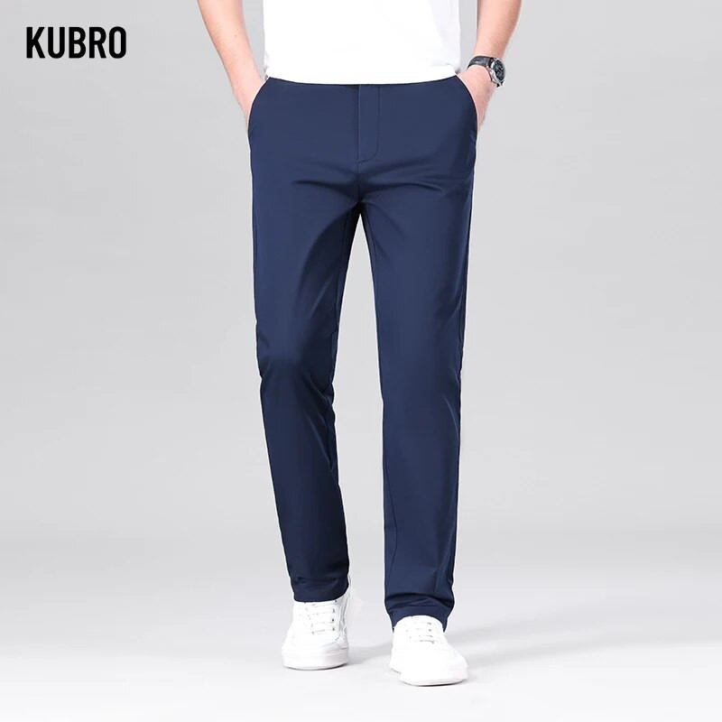 KUBRO Vyriškos išmanios laisvalaikio kelnės Tamprios sportinės vyriškos greitai džiūstančios kelnės pavasario rudeninės viso ilgio tiesios elegantiškos biuro kelnės