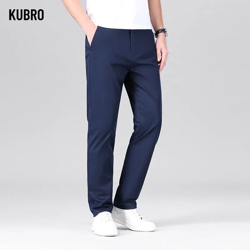 KUBRO Vyriškos išmanios laisvalaikio kelnės Tamprios sportinės vyriškos greitai džiūstančios kelnės pavasario rudeninės viso ilgio tiesios elegantiškos biuro kelnės