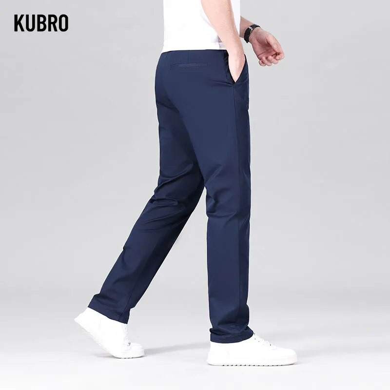 KUBRO Vyriškos išmanios laisvalaikio kelnės Tamprios sportinės vyriškos greitai džiūstančios kelnės pavasario rudeninės viso ilgio tiesios elegantiškos biuro kelnės
