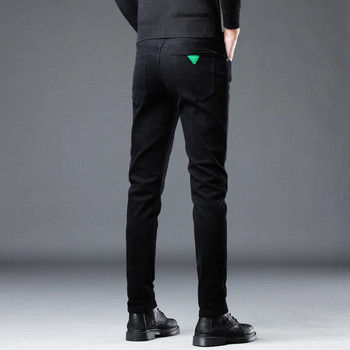 2023 Φθινόπωρο Χειμώνας Νέο Σχέδιο Ανδρικό slim Fit Stretch μαύρο τζιν Πράσινο λογότυπο Μόδα καθημερινό παντελόνι τζιν Καλό βαμβακερό παντελόνι ανδρικό