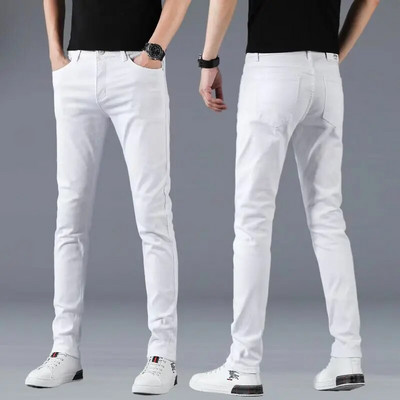 2023 Toamna Iarna Design Nou Bărbați Slim Fit Blugi Negri Stretch Logo Verde Moda Pantaloni Casual Denim Pantaloni Bun Bumbac Bărbați