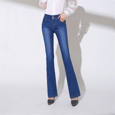 Kõrge vöökohaga õhukesed teksad, 40–80 kg, venivad teksapüksid Korea vabaaja püksid Vaqueros kevadsügis, kõhn Pantalones Femme