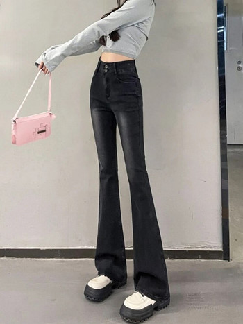 Vintage Flare Jeans Γυναικεία Skinny ψηλόμεση Σέξι κορεάτικη μόδα ελαστικότητα Άνοιξη φθινοπωρινό παντελόνι Γλυκό γυναικείο streetwear trend