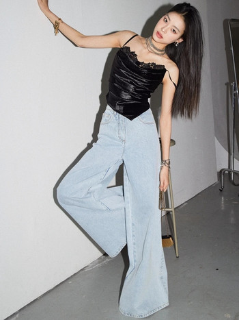 Γυναικεία τζιν Ανοιξιάτικα Harajuku Streetwear Baggy Pantalones Denim Νέο κομψό παντελόνι κολλεγίου με όλο το μήκος κομψό απλό παντελόνι