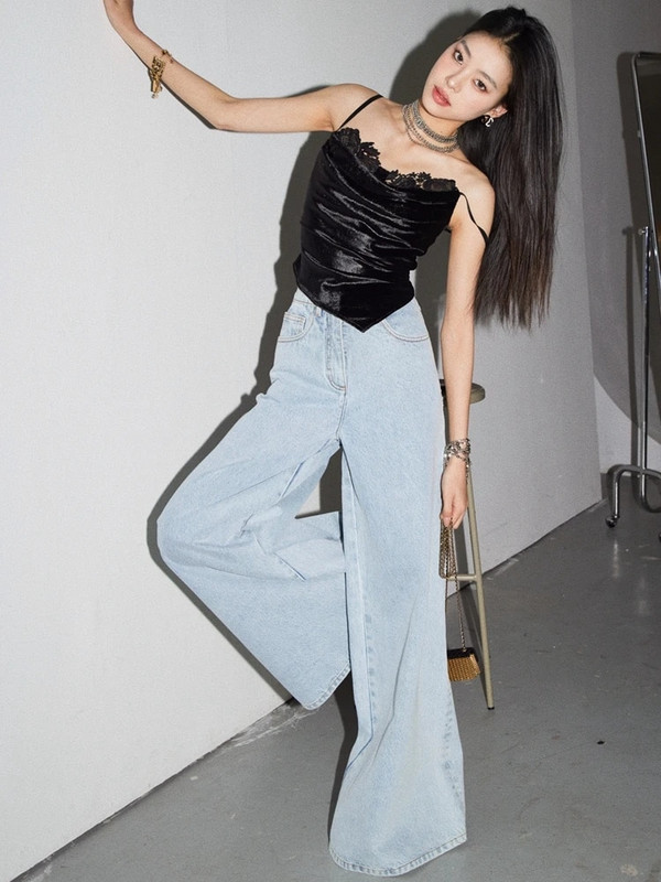 Ženske traperice Proljeće Harajuku Streetwear Baggy Pantalone Denim Nove elegantne univerzalne sveučilišne jednostavne hlače pune dužine