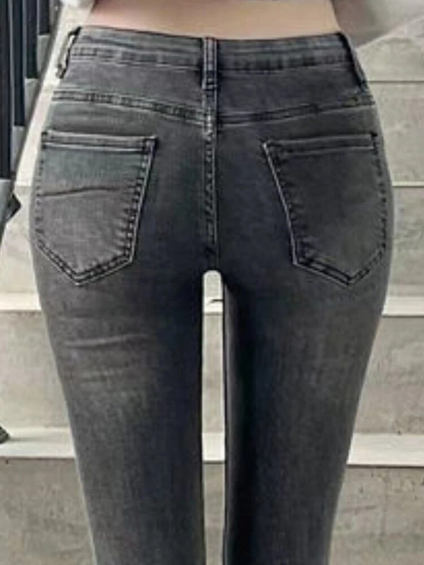 Fényes farmer farmer Női alacsony derékú Szexi tavaszi, minden meccsen vékony, teljes hosszúságú női Ulzzang alkalmi divat zsebek Népszerű elegáns