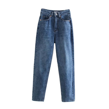 Maxdutti Jeans Woman 2021 Casual Basic Χαλαρό ψηλόμεσο χαρέμι Τζιν Αγγλίας Μόδα Απλή ρετρό μαμά τζιν για γυναίκες