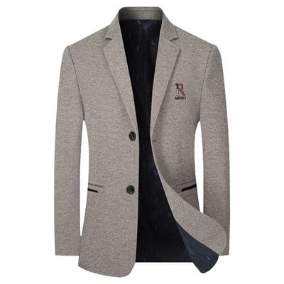 New Men Business Casual Cashmere Blazers Κοστούμια Σακάκια Μάλλινα μείγματα Αντρικό Φθινόπωρο Χειμώνας Slim Fit Blazers Κοστούμια Παλτό Ανδρικά ρούχα