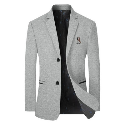 Noi Bărbați Business Casual Blazere Cașmir Costume Jachete Amestec de lână Bărbați Toamnă Iarnă Blazere Slim Fit Costume Mantoane Îmbrăcăminte pentru bărbați